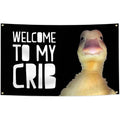 Synthetic Meme Duck Humor Crib-Style Welcome Flag