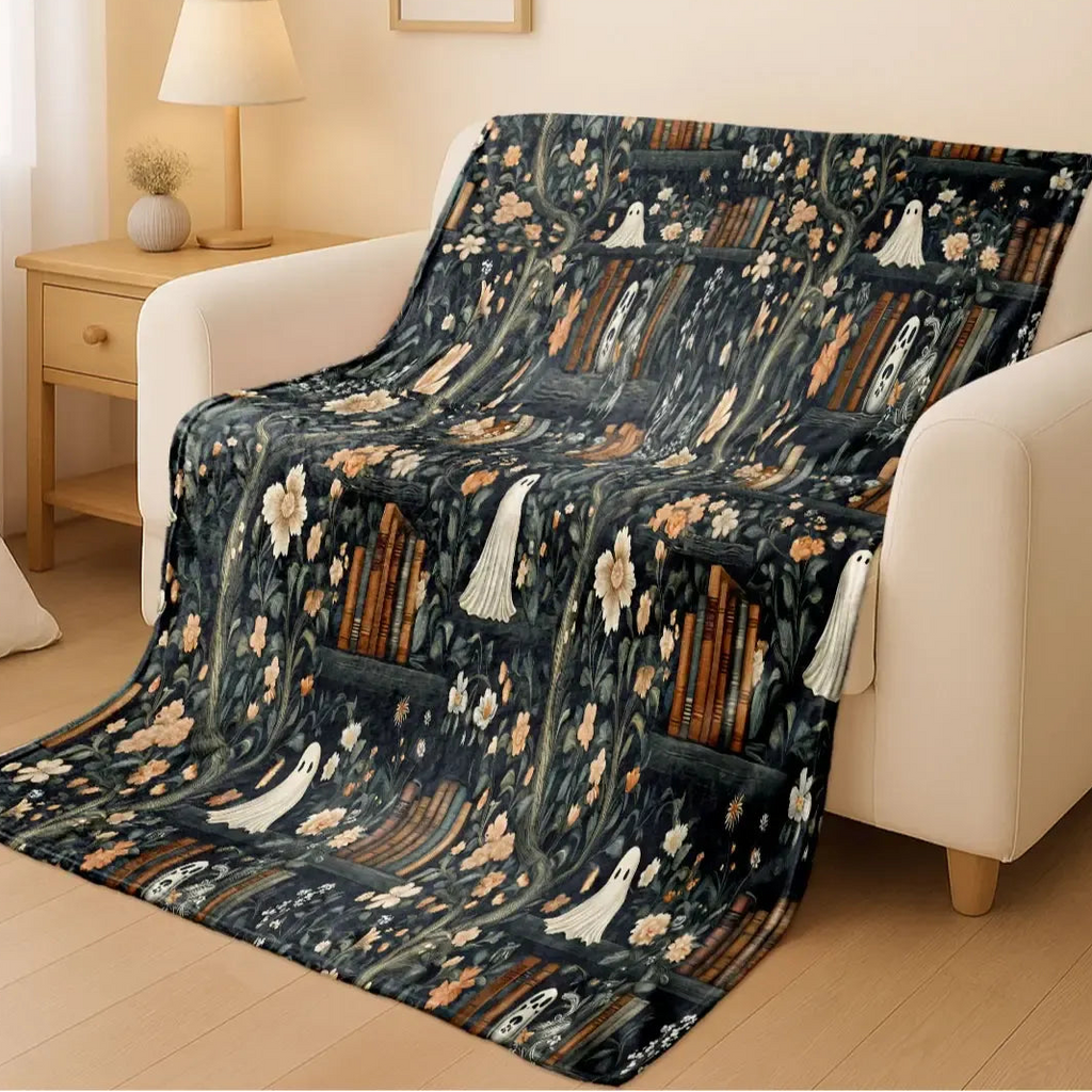 Ghost Library Theme Flannel Blanket