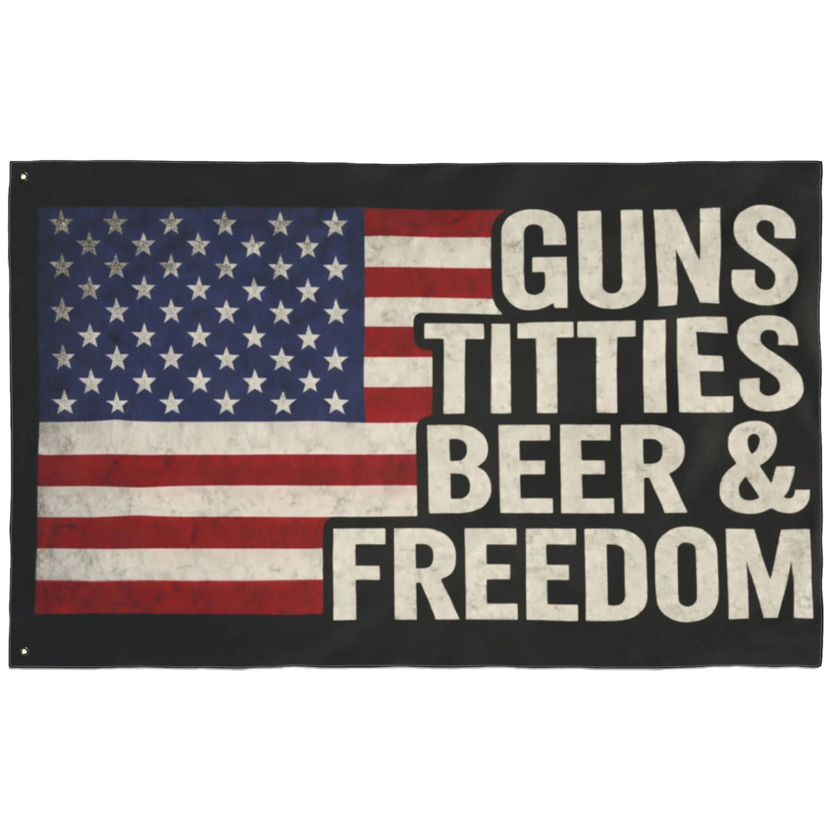 Beer And Freedom Funny Patriotic Flag