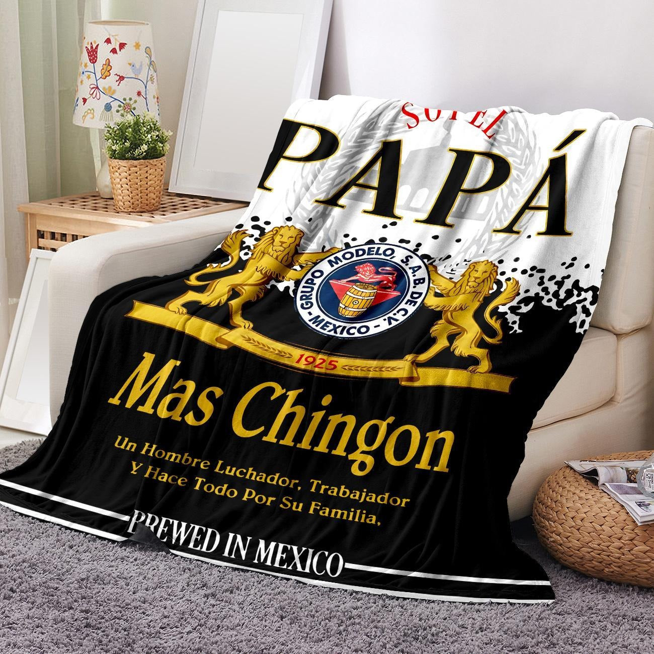 Papa Letter Print Soft Blanket