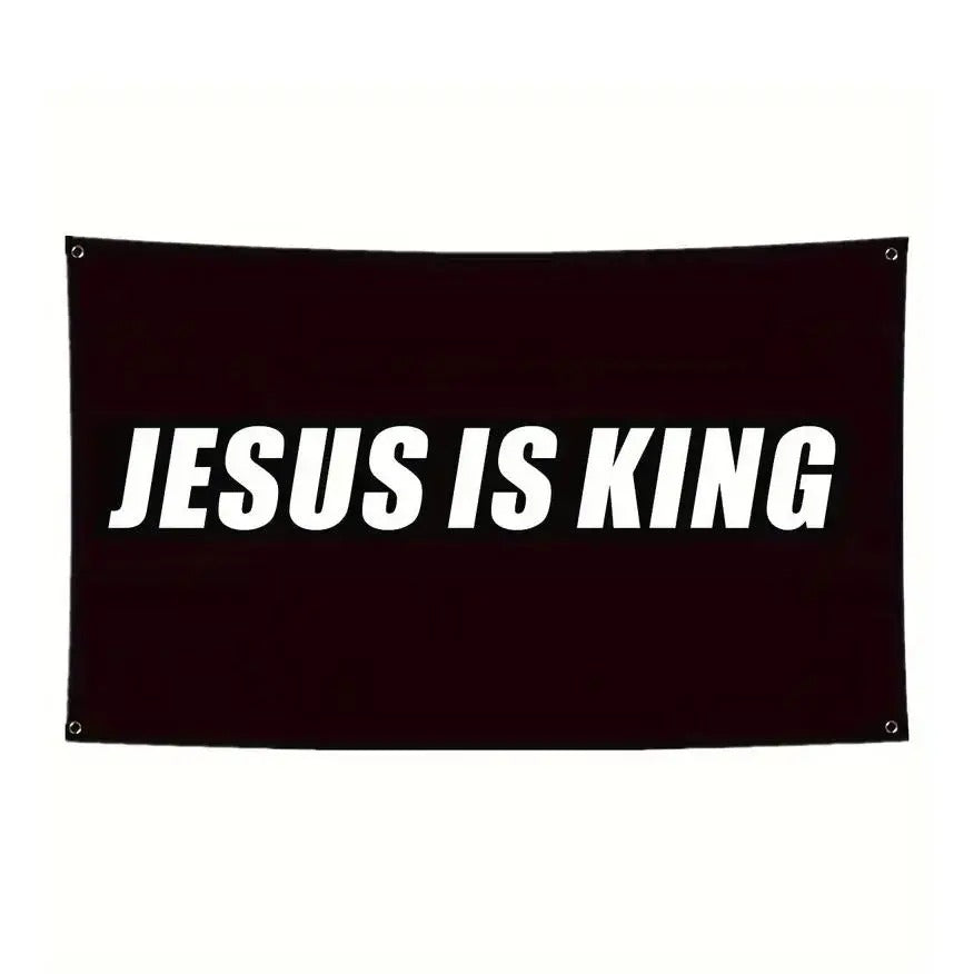Jesus Is King Letter Pattern Flag