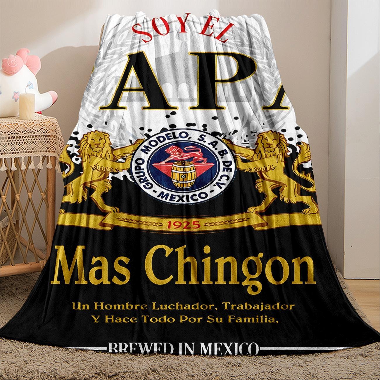 Papa Letter Print Soft Blanket