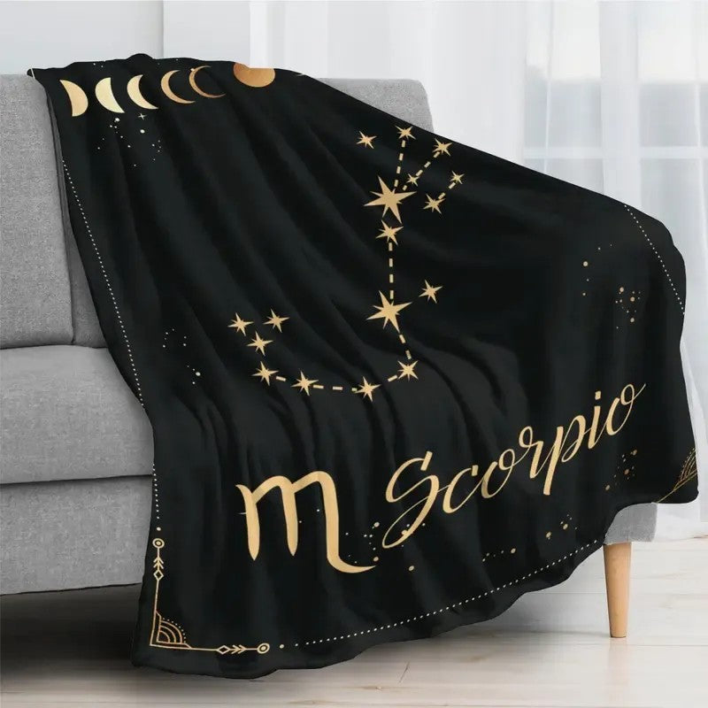Zodiac Constellation Flannel Throw Blanket