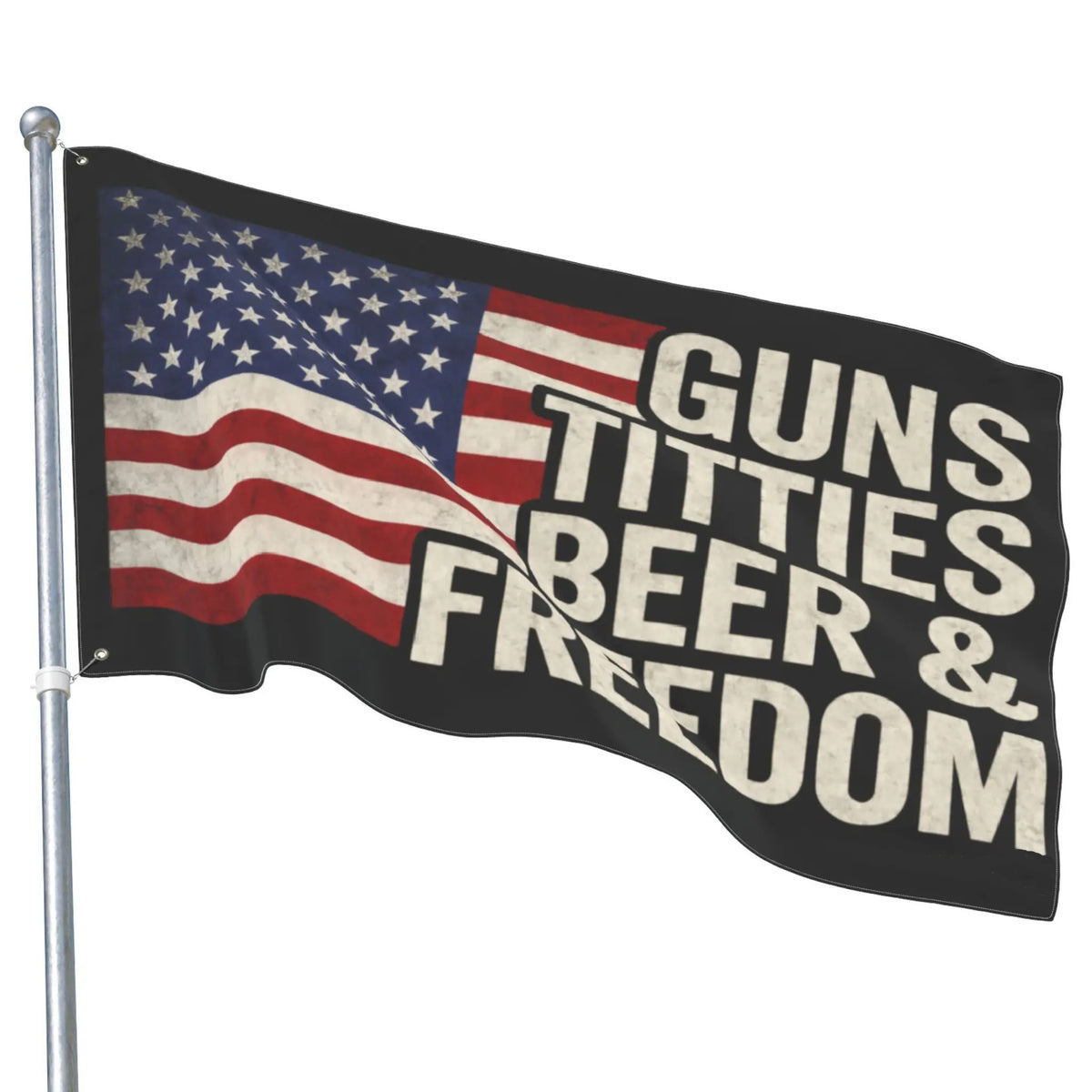 Beer And Freedom Funny Patriotic Flag