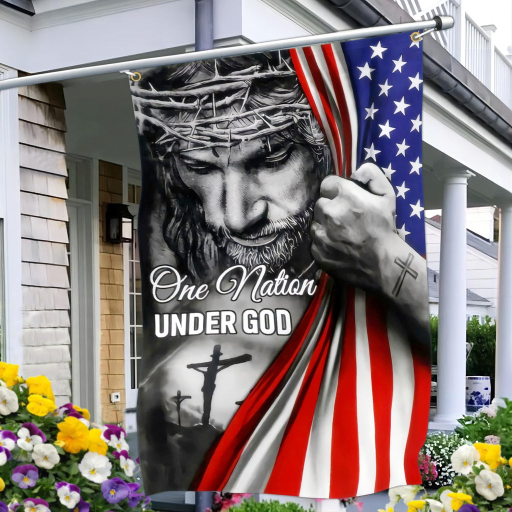 One Nation Under God Christian Jesus Resurrection Flag