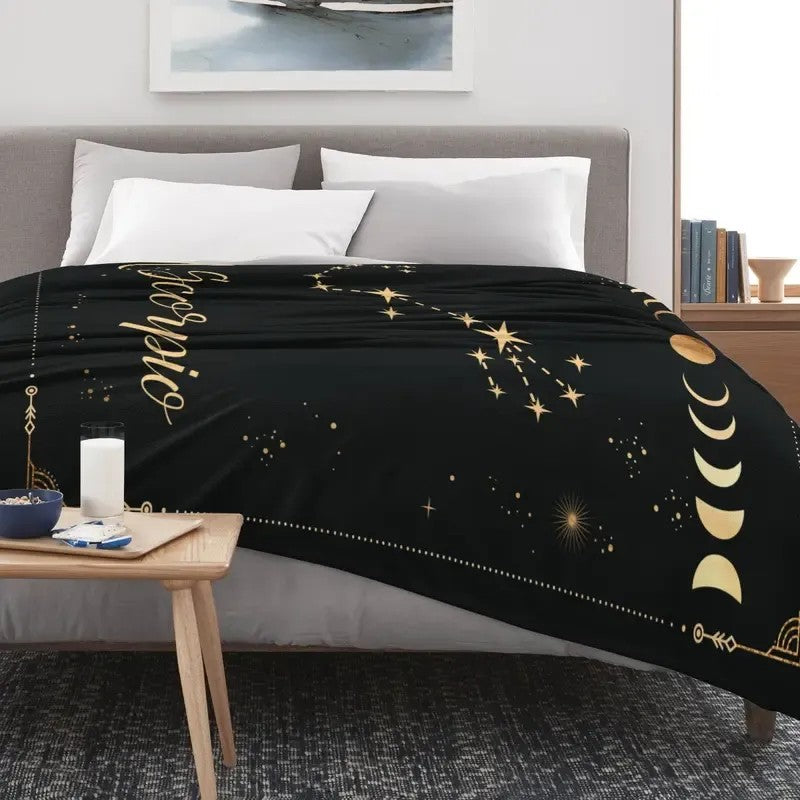 Zodiac Constellation Flannel Throw Blanket