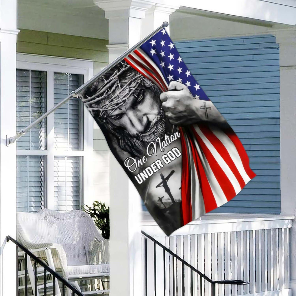 One Nation Under God Christian Jesus Resurrection Flag