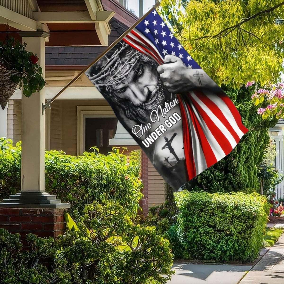 One Nation Under God Christian Jesus Resurrection Flag