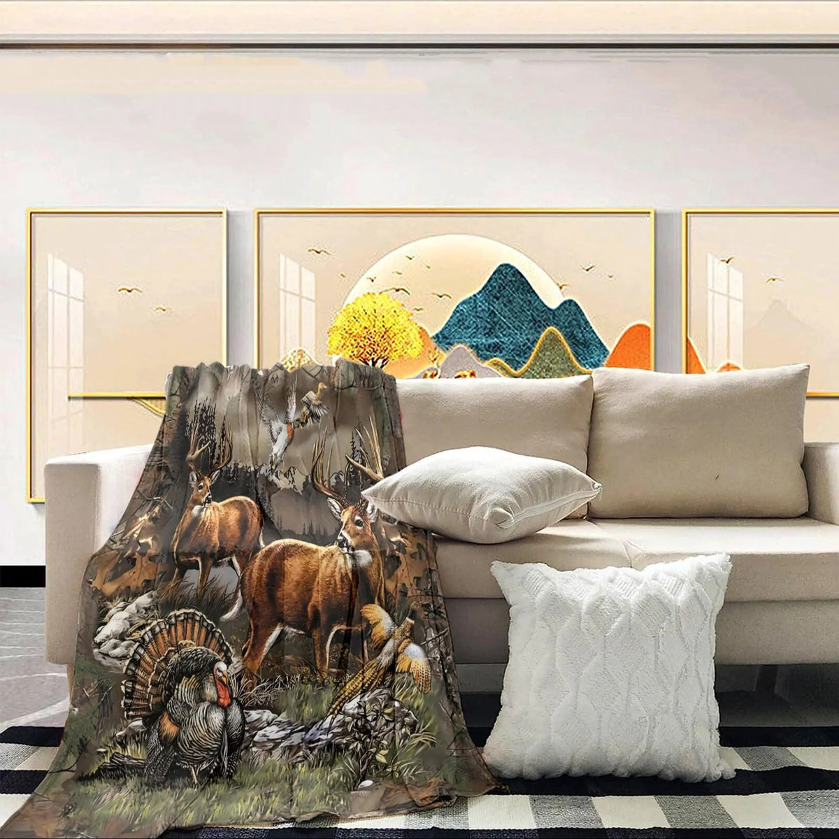 Animal Print Soft Blanket for Home Office Travel Camping