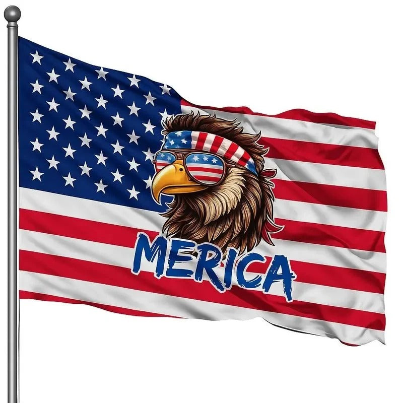 Bald Eagle Flag Banner Wall Hanging Decor