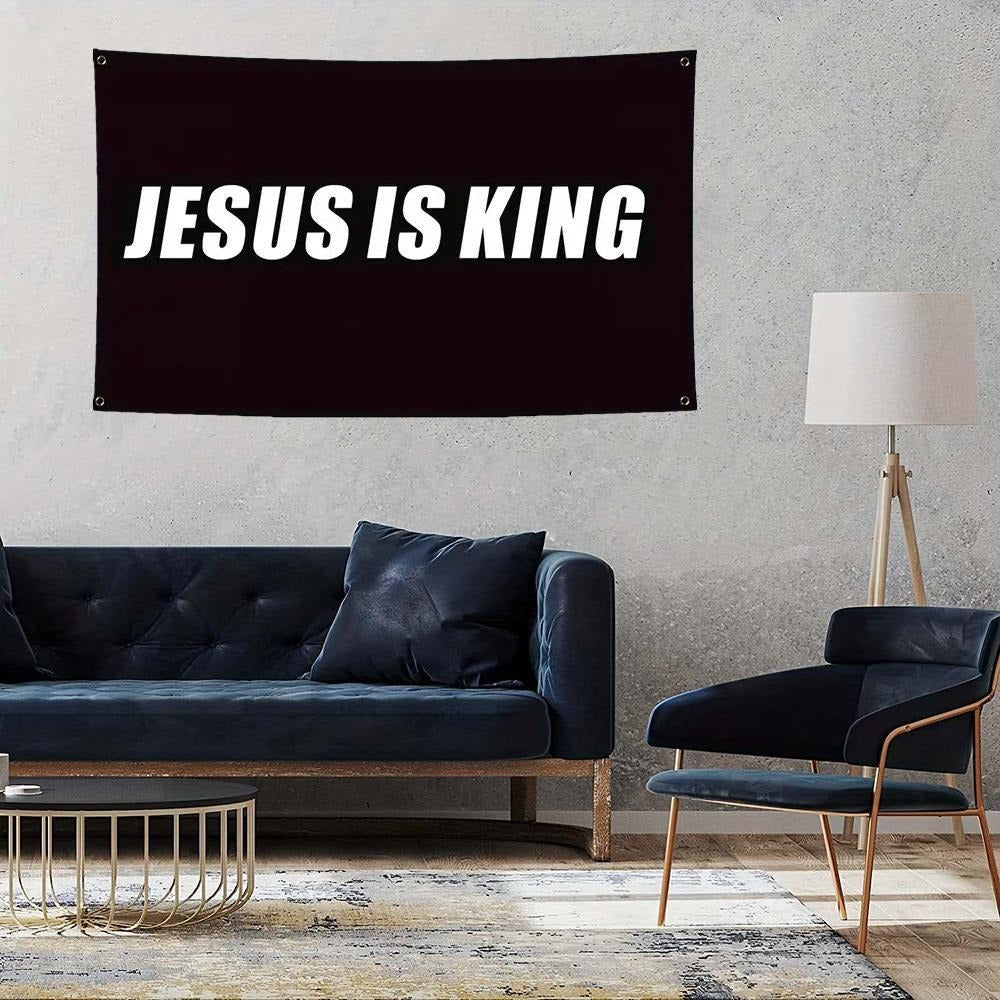 Jesus Is King Letter Pattern Flag