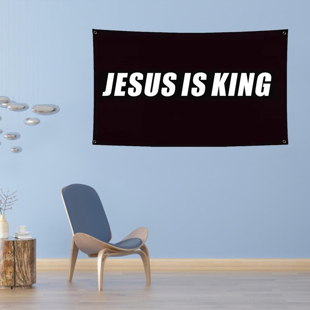 Jesus Is King Letter Pattern Flag