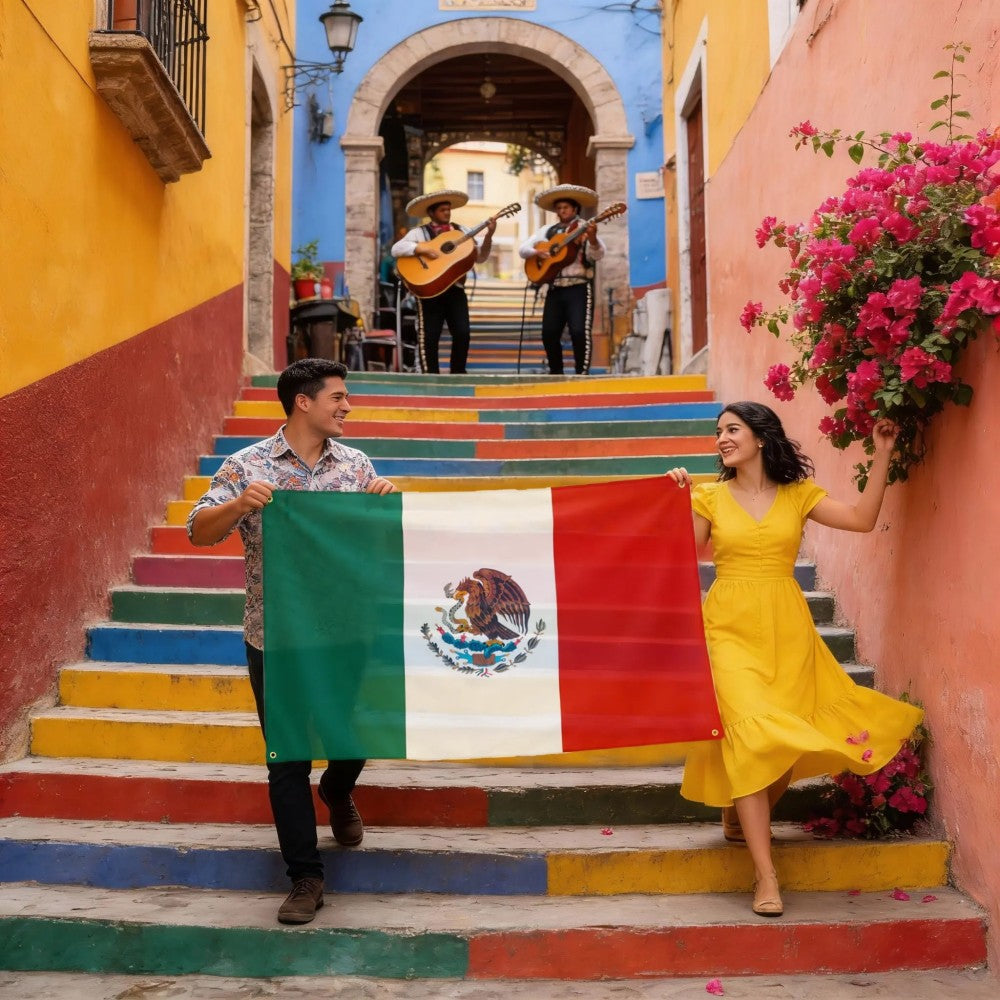 Mexican Aztec Design Flag