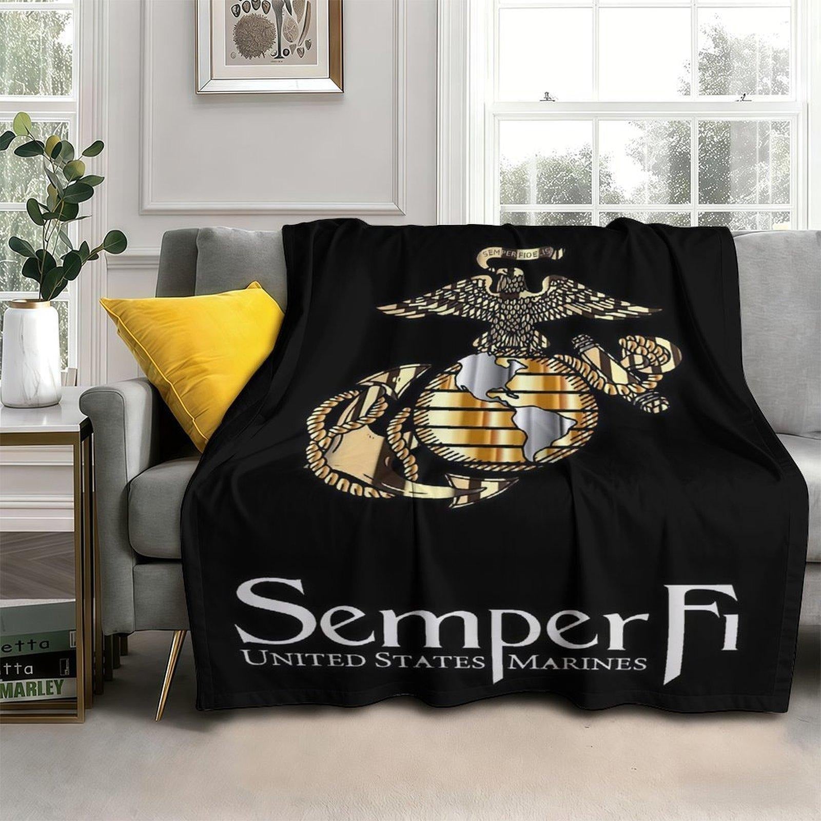 United States Marine Corps Flannel Blanket