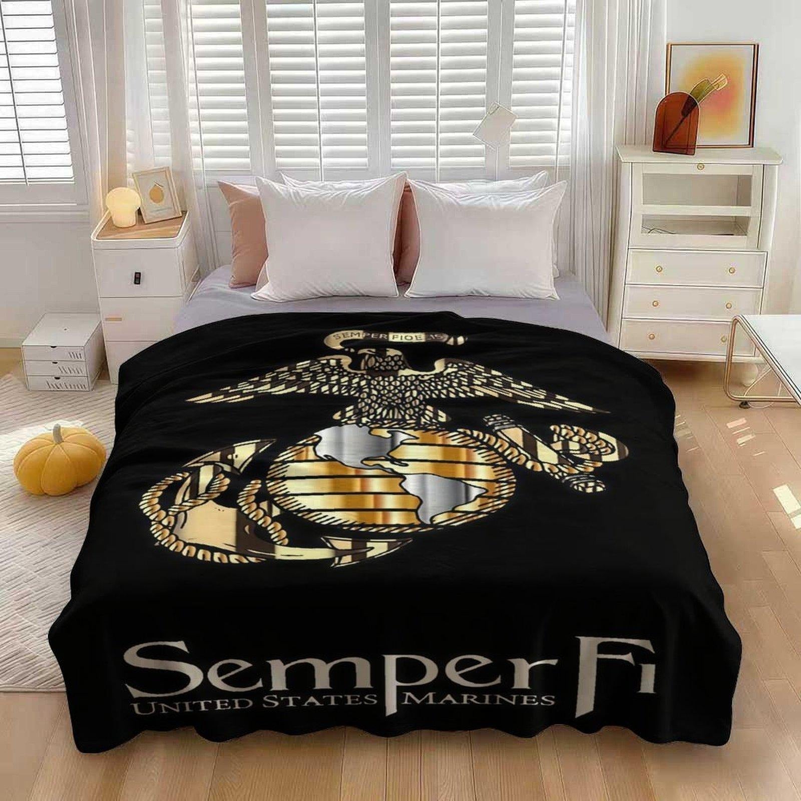 United States Marine Corps Flannel Blanket