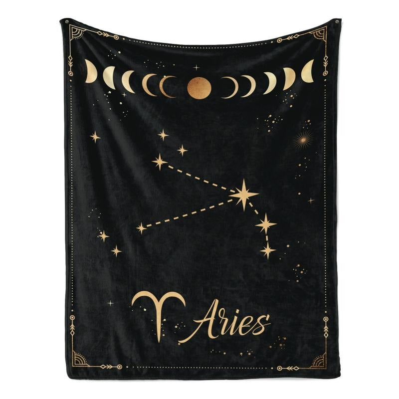 Zodiac Constellation Flannel Throw Blanket