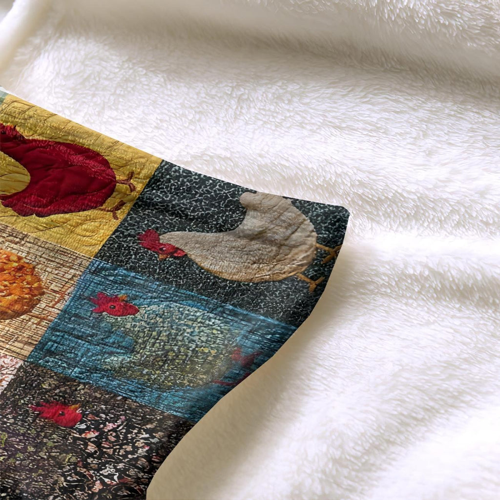 Cute Chicken Pattern Fleece Blanket