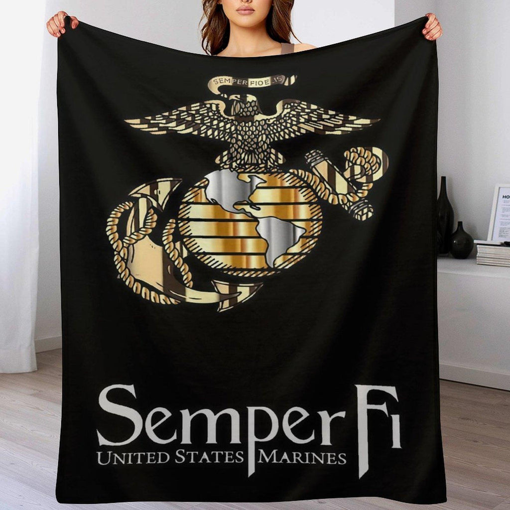 United States Marine Corps Flannel Blanket