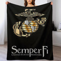 United States Marine Corps Flannel Blanket