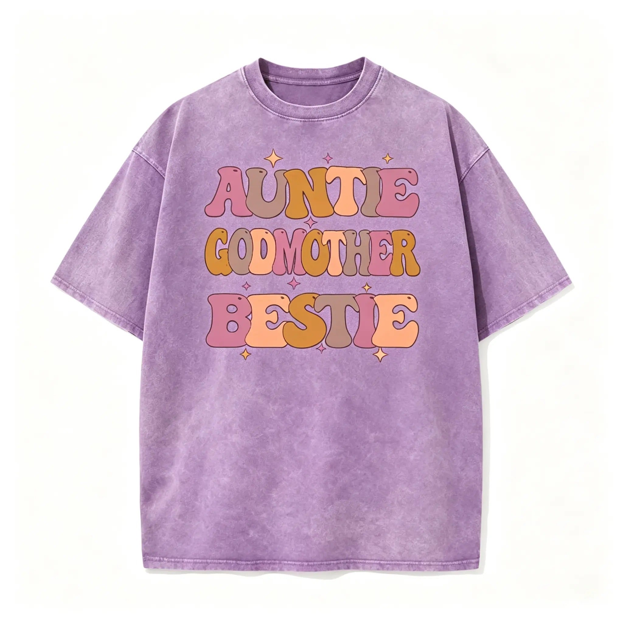 Vintage Acid Auntie Godmother Bestie Top - Heavyweight Cotton DTG Printed Oversized T-Shirt & Tank Top