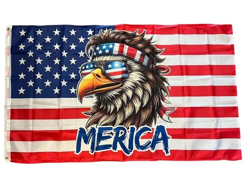 Bald Eagle Flag Banner Wall Hanging Decor