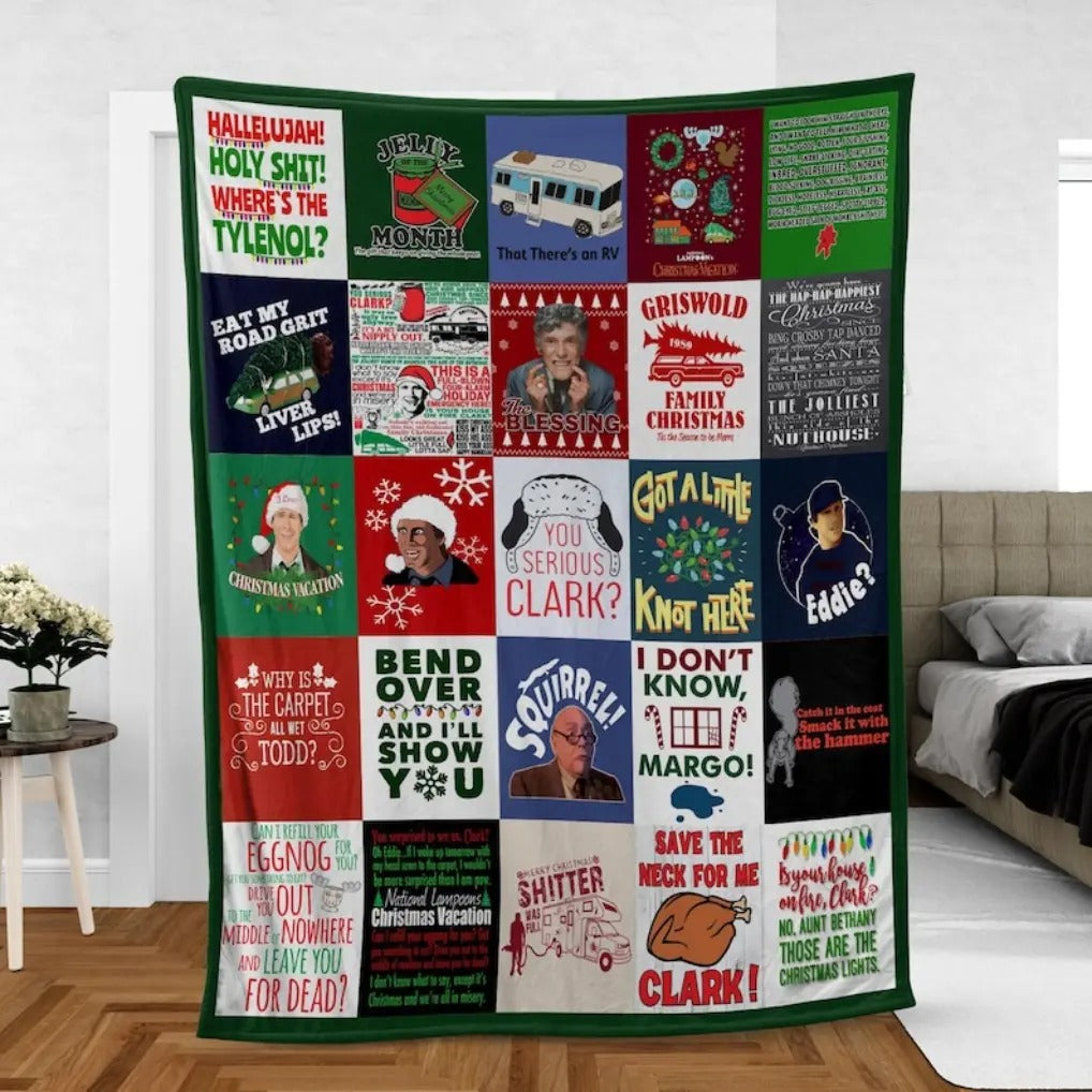 Funny Christmas Quote Patchwork Blanket