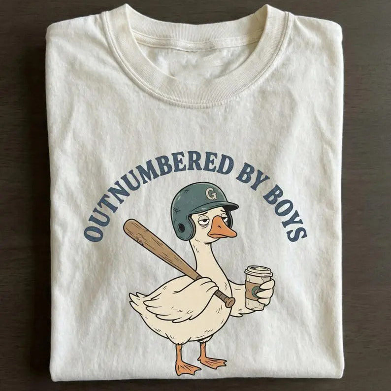 Outnumbered By Boys Baseball Mom Goose T-Shirt/Sweatshirt/Hoodie