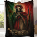 Mexican Santa Muerte Flannel Blanket