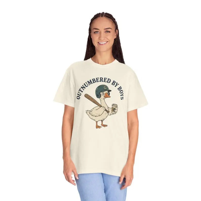 Outnumbered By Boys Baseball Mom Goose T-Shirt/Sweatshirt/Hoodie