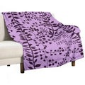Swan Lavender Freesia Polyester Throw Blanket