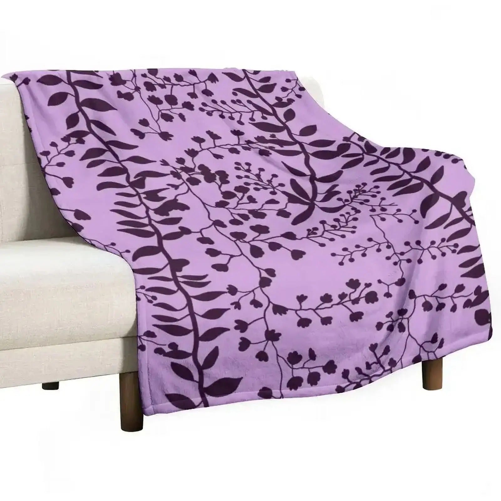 Swan Lavender Freesia Polyester Throw Blanket