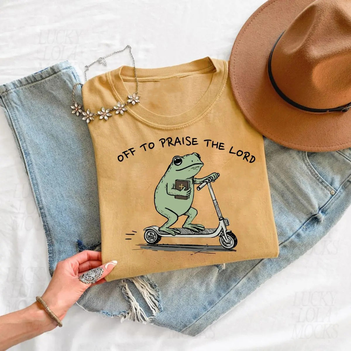 Funny Frog Off To Praise The Lord T-Shirt/Sweatshirt/Hoodie