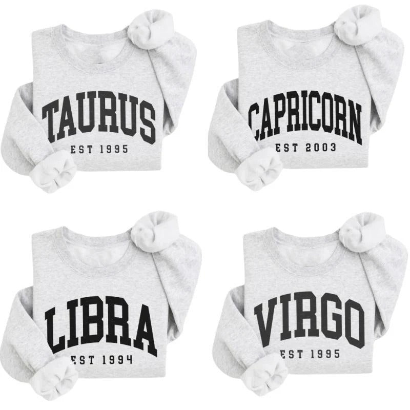 Custom Zodiac With Est Year Personalized Zodiac Energy Gift For Birthday T-Shirt / Sweatshirt / Hoodie