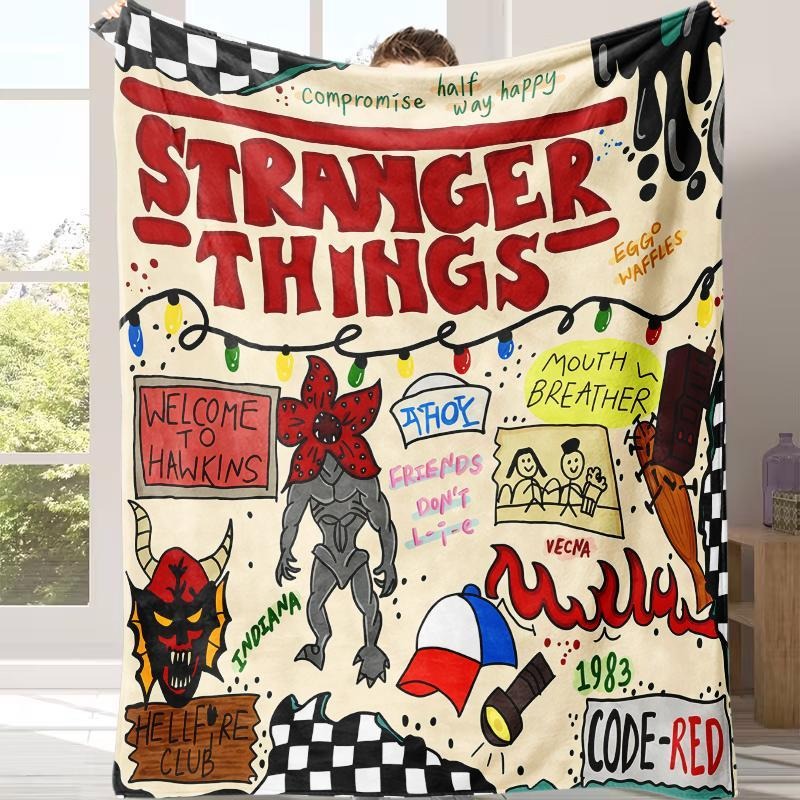 Retro Horror-Inspired Fun Hand-Drawn Art for Fans Blanket