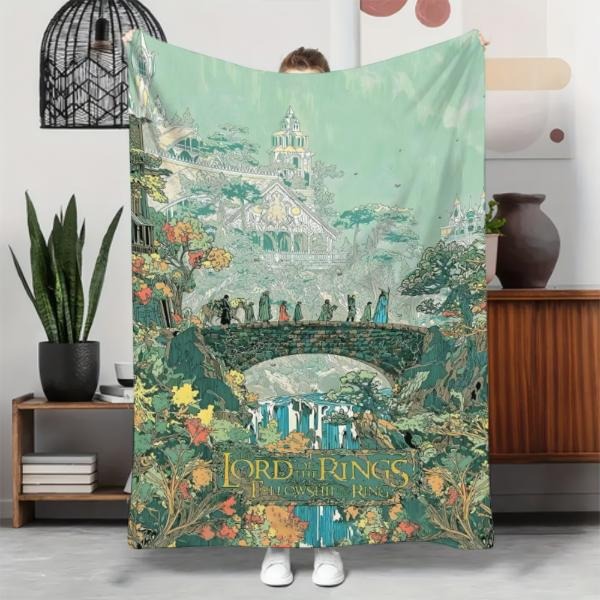 Lord Of The Rings Flannel Throw Middle Earth Landscape Blanket