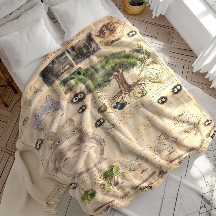 Totoro Forest Cute Cartoon Blanket