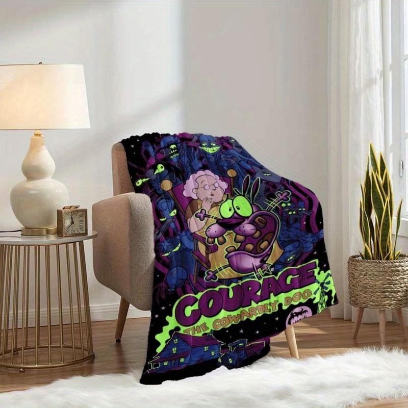 Courage the Cowardy Dog Inspired Throw Blanket
