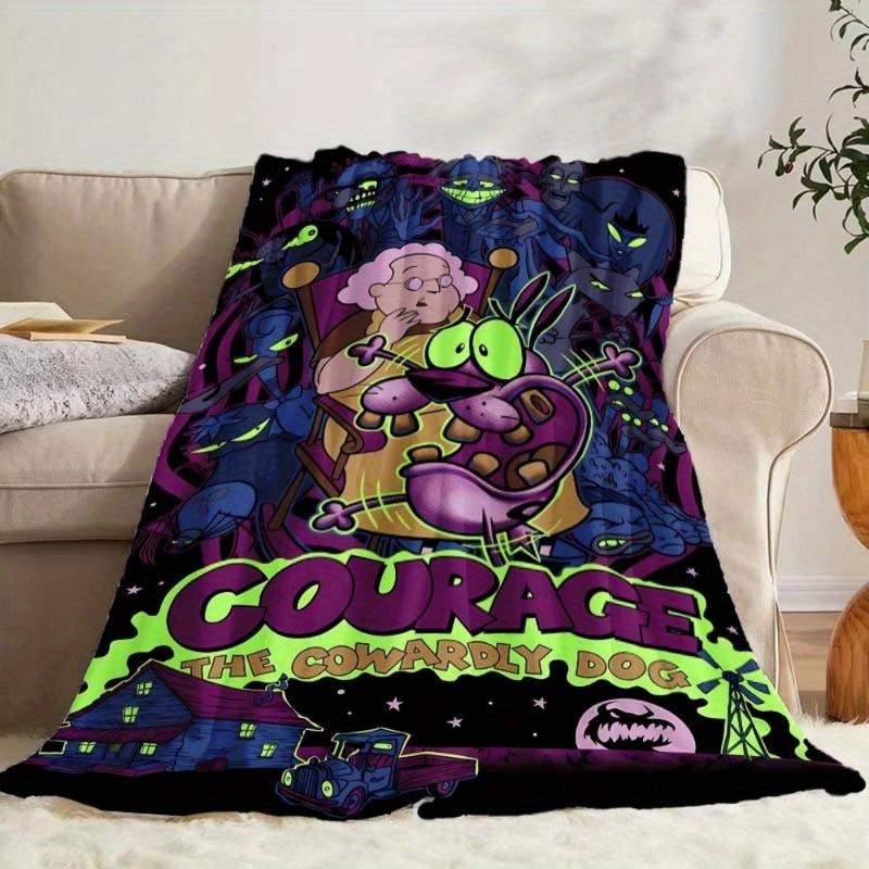 Courage the Cowardy Dog Inspired Throw Blanket
