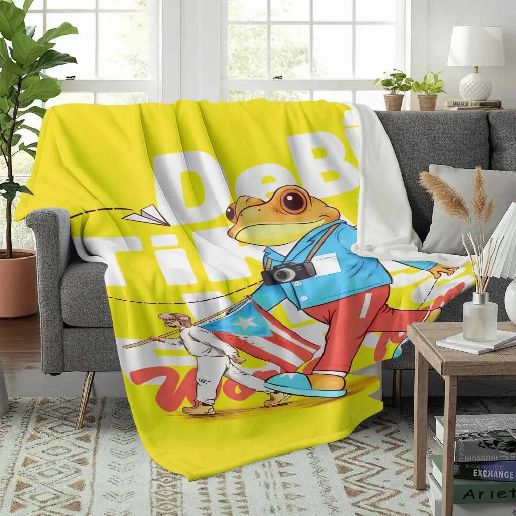 Colorful Frog Photographer Flannel Blanket