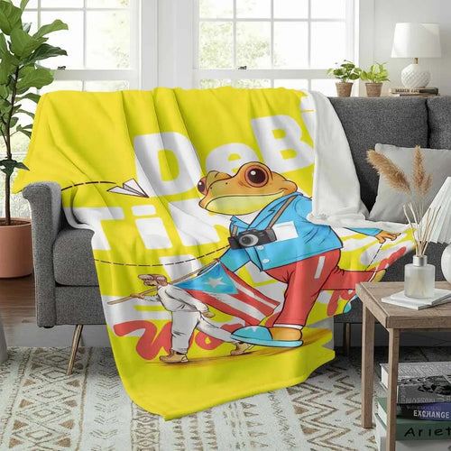 Colorful Frog Photographer Flannel Blanket