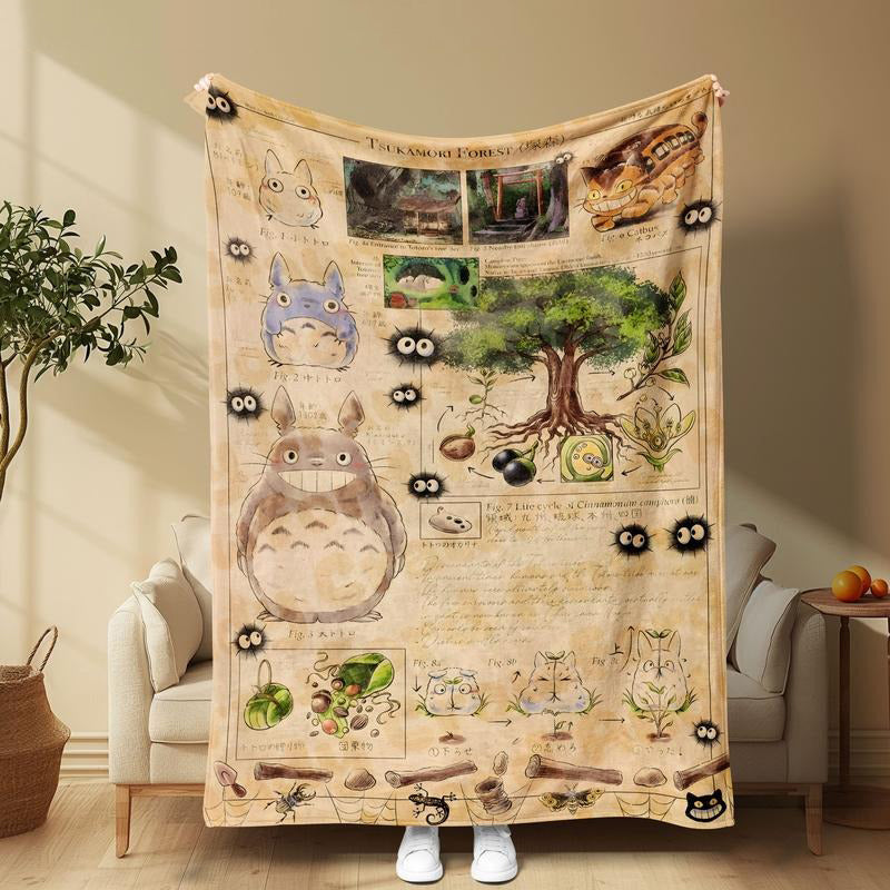 Totoro Forest Cute Cartoon Blanket