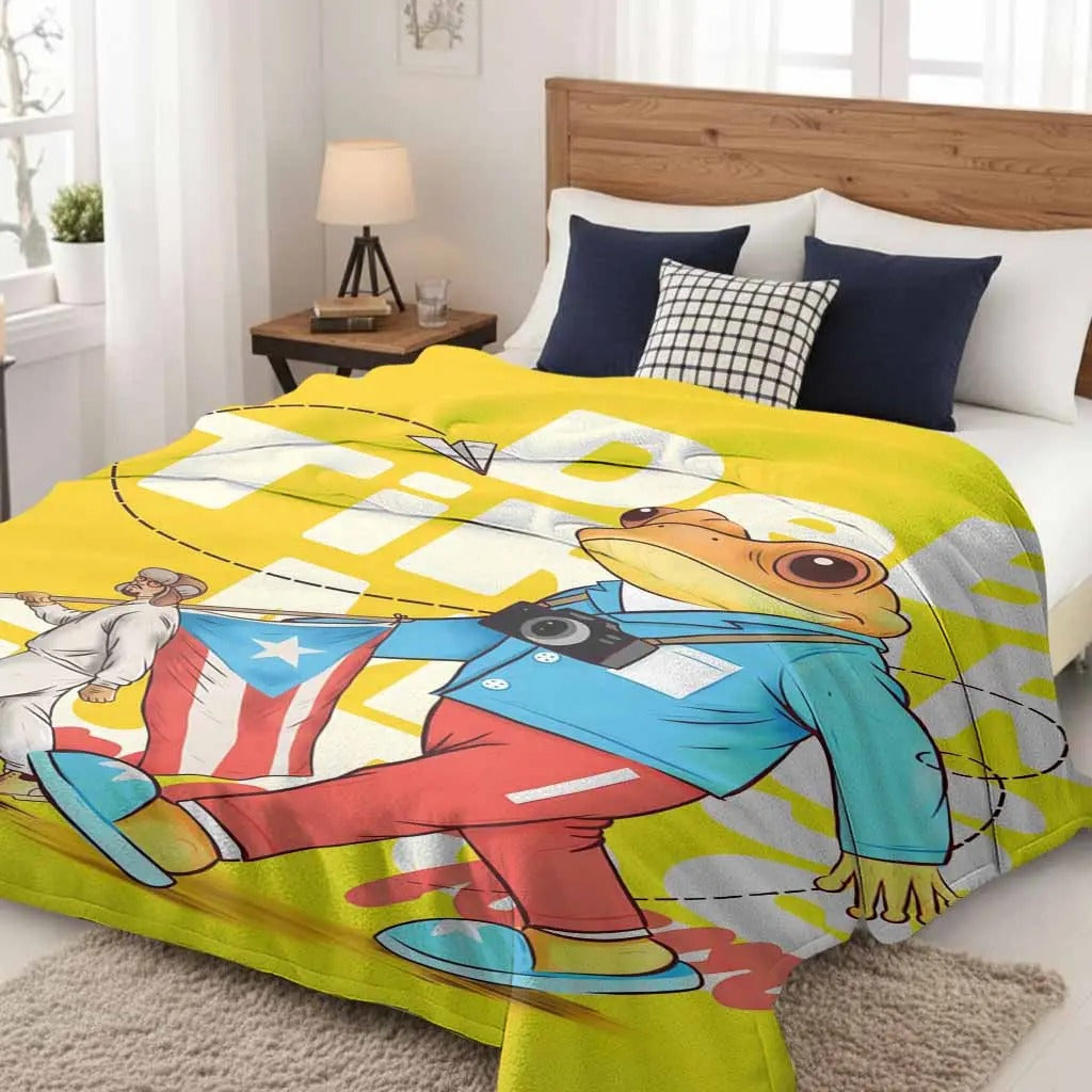 Colorful Frog Photographer Flannel Blanket