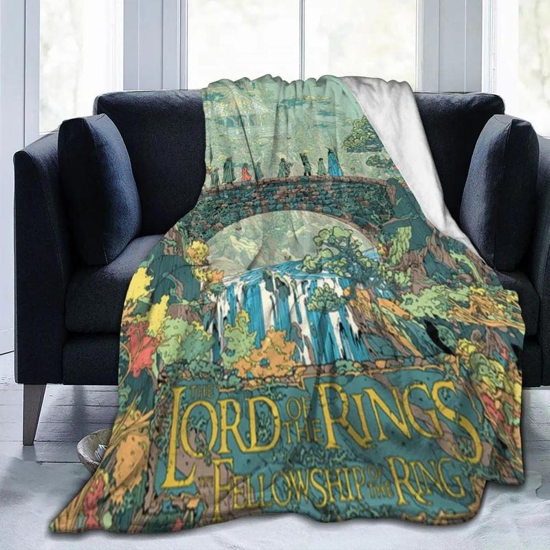 Lord Of The Rings Flannel Throw Middle Earth Landscape Blanket