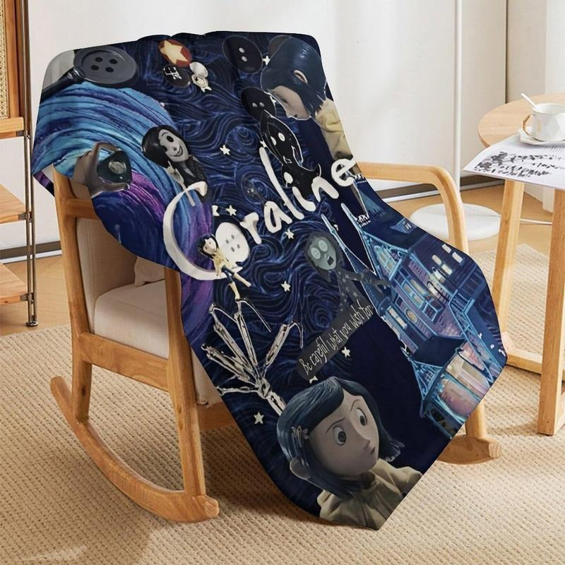 Blue Swirl Fantasy Dark Fairytale Aesthetic Cozy Blanket