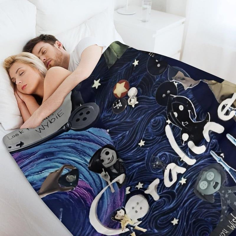 Blue Swirl Fantasy Dark Fairytale Aesthetic Cozy Blanket