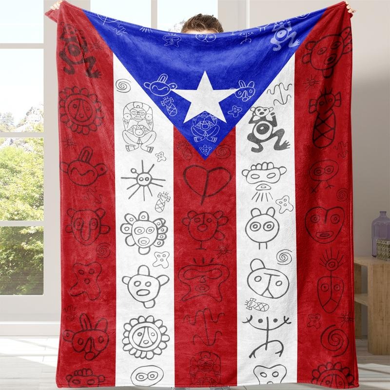 Puerto Rican Flag Flannel Blanket