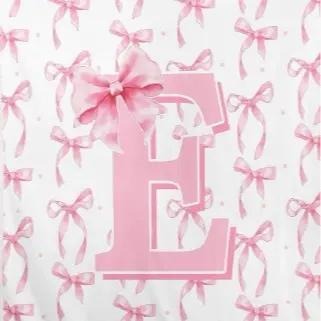 A-Z Personalized Initial Flannel Pink Bow Monogram Blanket