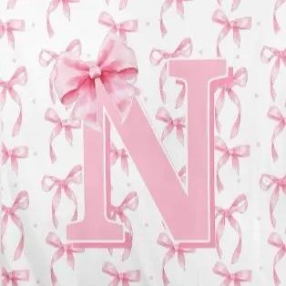 A-Z Personalized Initial Flannel Pink Bow Monogram Blanket