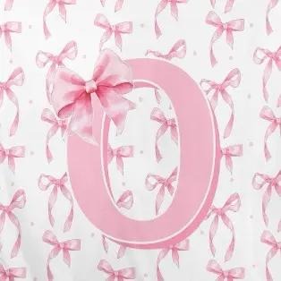 A-Z Personalized Initial Flannel Pink Bow Monogram Blanket