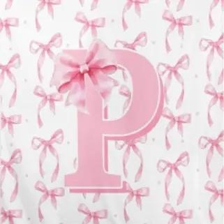 A-Z Personalized Initial Flannel Pink Bow Monogram Blanket